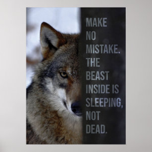 Das Bestie Inside - Wolf Motivierend Poster