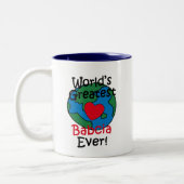 Das Bestste Babcia-Herz der Welt Zweifarbige Tasse (Links)