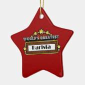 Das bestste Barista der Welt Keramik Ornament (Links)