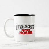 Das bestste Brown Noser der Welt Zweifarbige Tasse (Links)