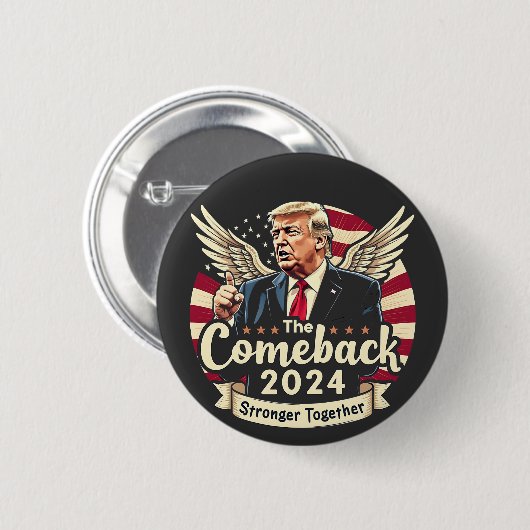 Das Bestste Comeback 2024 - Trump zusammengesteckt Button (Vorne & Hinten)