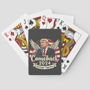 Das Bestste Comeback 2024 - Trump zusammengesteckt Spielkarten