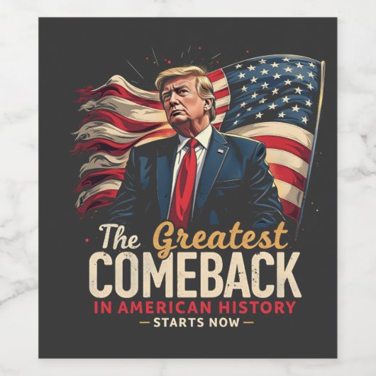 Das Bestste Comeback in der amerikanischen Geschic Weinetikett (Einzelnes Label)