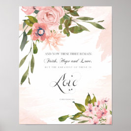 Das bestste davon ist die Liebe Bible Pink Roses F Poster