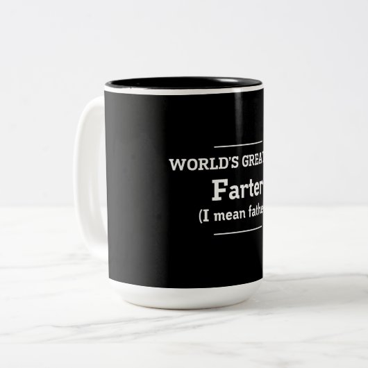 Das bestste Farter der Welt Zweifarbige Tasse (Vorderseite Links)