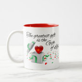 Das Bestste Geschenk ist das Geschenk des Lebens Zweifarbige Tasse (Links)
