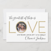 Das bestste ist Liebe Zwei Foto Einmalige Hochzeit Save The Date (Vorderseite)