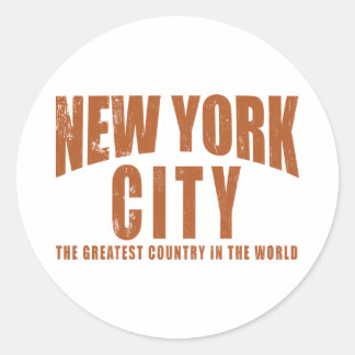 Das Bestste Land der Welt in New York Runder Aufkleber