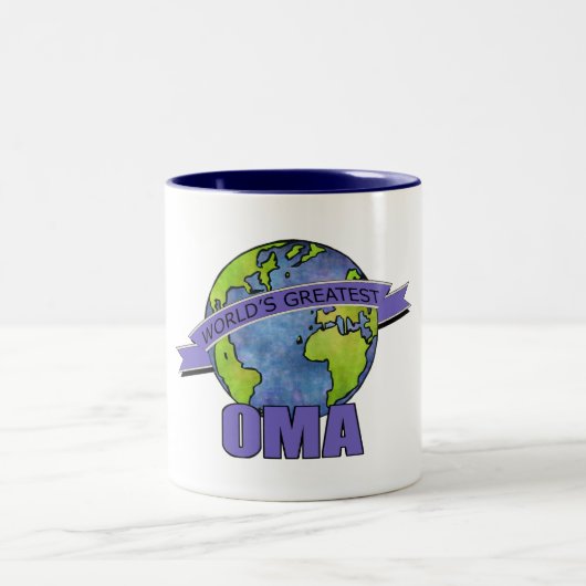 Das bestste Oma der Welt Zweifarbige Tasse (Mittel)
