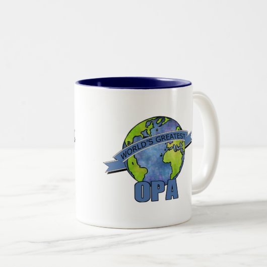 Das bestste Opa der Welt Zweifarbige Tasse (VorderseiteRechts)