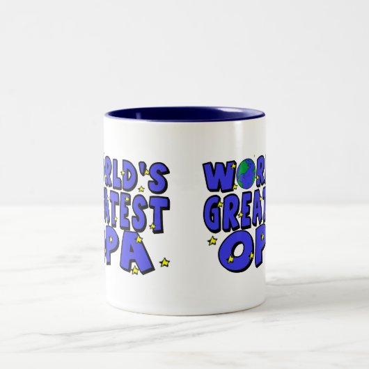 Das bestste Opa der Welt Zweifarbige Tasse (Mittel)