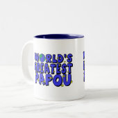 Das bestste Papou der Welt Zweifarbige Tasse (Vorderseite Links)