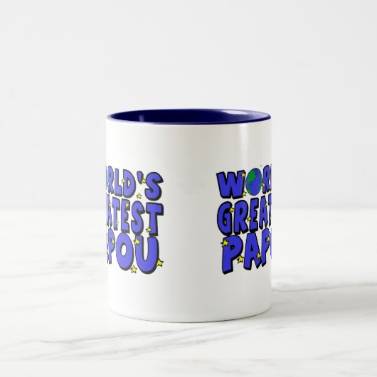 Das bestste Papou der Welt Zweifarbige Tasse (Mittel)