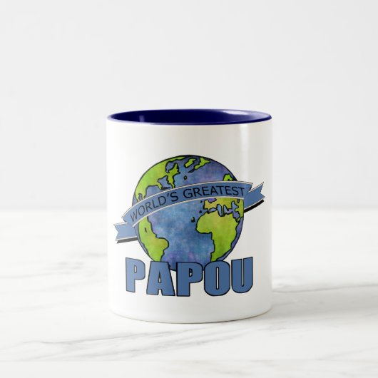 Das bestste Papou der Welt Zweifarbige Tasse (Mittel)