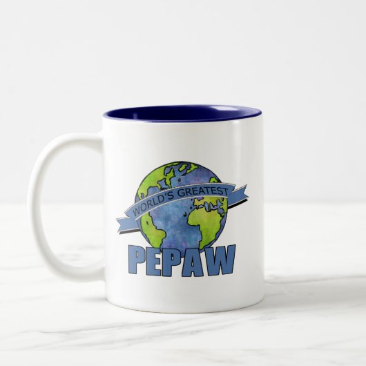 Das bestste Pepaw der Welt Zweifarbige Tasse (Links)