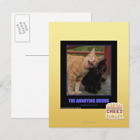 Das Betrunkene Postkarte (Vorne/Hinten)