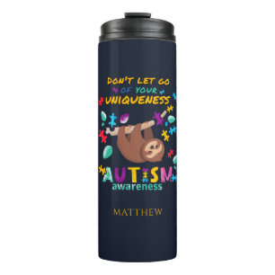 Das Bewusstsein für Autismus Lasse nicht Ihrer Ein Thermosbecher