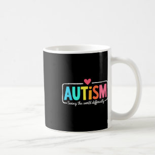 Das Bewusstsein für Autismus unterstützt das Sehen Kaffeetasse
