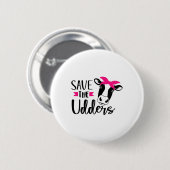 Das Bewusstsein für Brustkrebs gerettet Button (Vorne & Hinten)