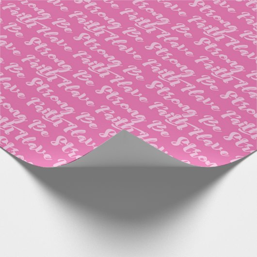 Das Bewusstsein für Brustkrebs ist stark rosa Geschenkpapier (Ecke)