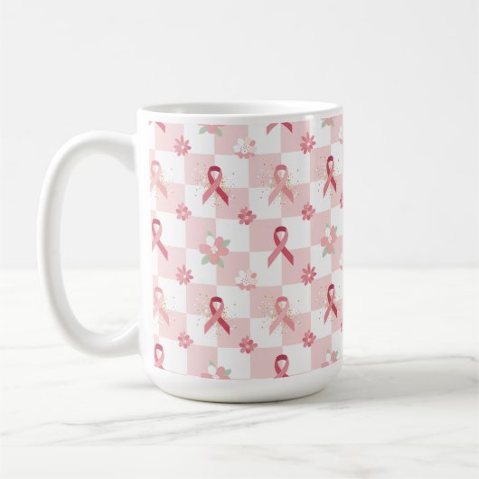 Das Bewusstsein für den rosa Ribbon-Brustkrebs Kaffeetasse (Links)