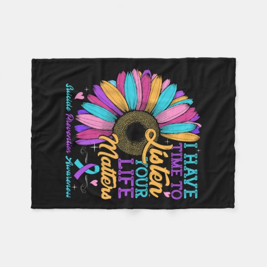 Das Bewusstsein für die Suizidprävention, das ich  Fleecedecke (Vorderseite (Horizontal))