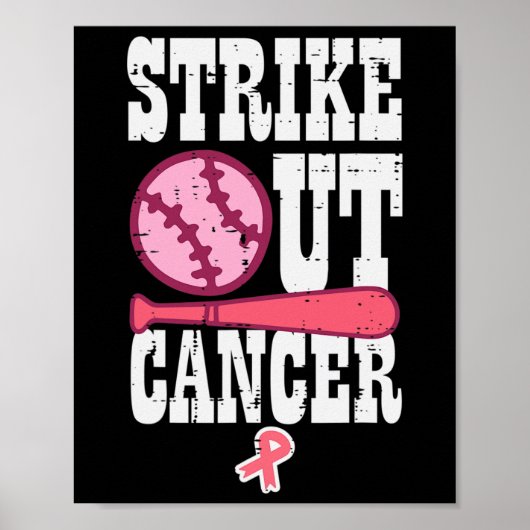 Das Bewusstsein für Krebs im Baseball-Brustkrebs a Poster (Vorne)