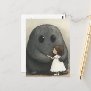 Das bezaubernde Mädchen und ihr Monsterfreund Postkarte
