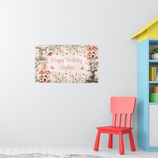 Das bezauberte Garden Mushroom Girl's 1. Geburtsta Poster (Kinderzimmer 1)