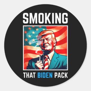 Das Biden Pack rauchen - Trump 2024 Runder Aufkleber