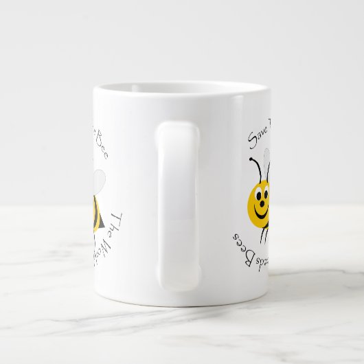 Das Bienendesign gerettet Jumbo-Tasse (Rückseite)