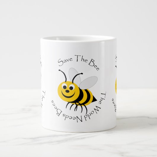 Das Bienendesign gerettet Jumbo-Tasse (Vorderseite)