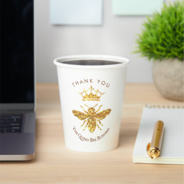 das Bienenlogo der Königin Pappbecher