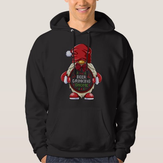 Das Bier Drink Gnome Matching Familie Weihnachten Hoodie (Vorderseite)