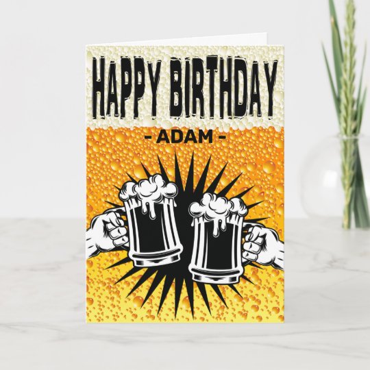 Das Bier Hintergrund Alles Gute Zum Geburtstag Der Karte Zazzle De