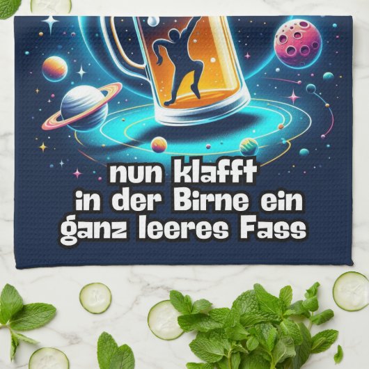 Das Bier im Kopf  Geschirrtuch (Gefaltet)