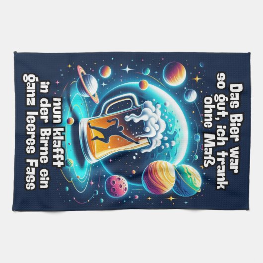 Das Bier im Kopf Geschirrtuch (Horizontal)