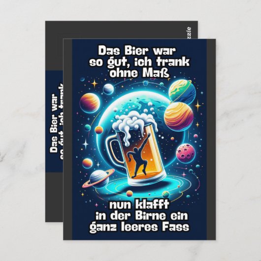 Das Bier im Kopf  Postkarte (Vorne/Hinten)