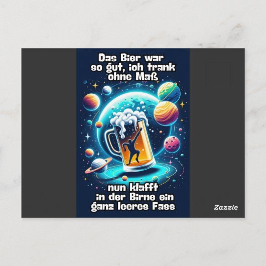 Das Bier im Kopf  Postkarte (Rückseite)