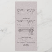 Das Big Easy Hochzeitsprogramm Programm (Rückseite)