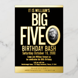 Das Big Five 0 50. Geburtstag Grafik-Foto Folieneinladung