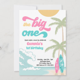 Das Big One Retro Surf 1. Geburtstag Party Einladung