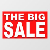 Das BIG RED SALE Sign Window Fensteraufkleber (Blatt)