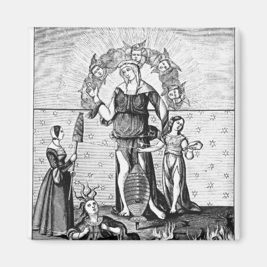Das Bild der Dame Astrologie mit den drei Magnet (Vorne)