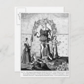 Das Bild der Dame Astrologie mit den drei Postkarte (Vorne/Hinten)