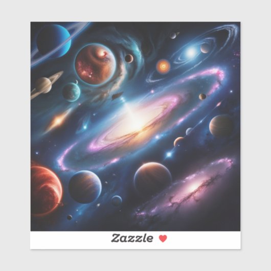 Das Bild der Planeten Aufkleber (Blatt)