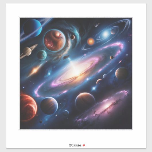 Das Bild der Planeten Aufkleber (Blatt)