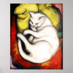 Das Bild der weißen Katze von Franz Marc Poster