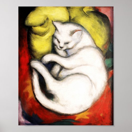 Das Bild der weißen Katze von Franz Marc Poster (Vorne)
