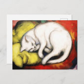 Das Bild der weißen Katze von Franz Marc Postkarte (Vorne/Hinten)